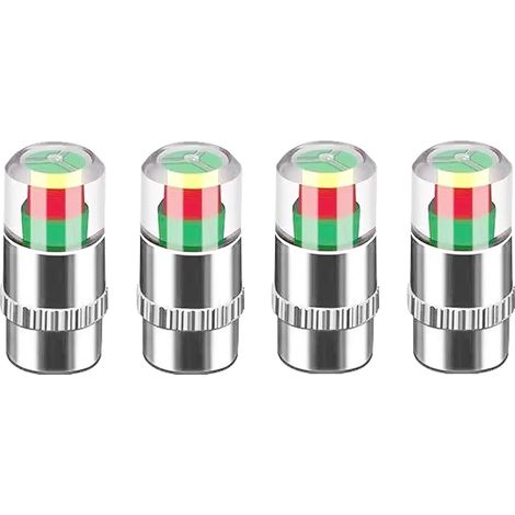 4 x Silver Car Tyre Valve Cap, Schrader Valve Cap, Tire Pressure Monitor Valve Cover, Dust Cover for Tyre Valve