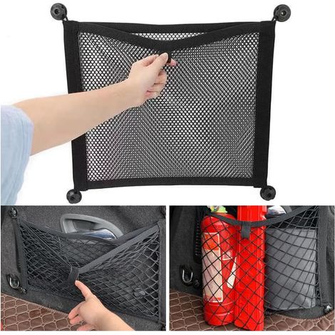 Coffre Voiture - Organisateur de Sac et Filet Rangement Coffre Voiture 45x25 CM (1/5)