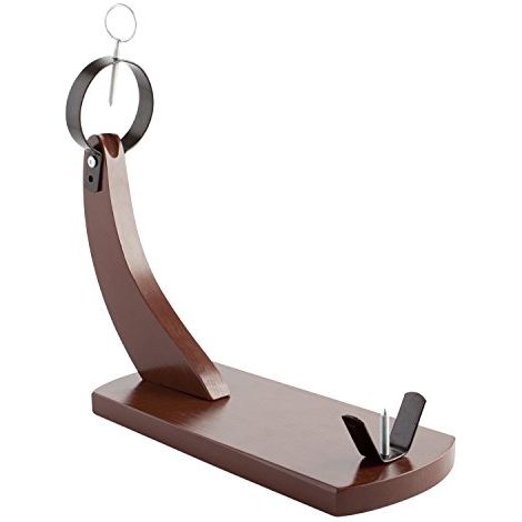 Quid JAMONERO ARO Metal Campo QD Prosciutto in Legno Verniciato, Supporto e spiedini in Acciaio, Colombetta Superiore per Fissaggio, Inossidabile, Marrone, 37,5 x 16 cm y Una altura de 36 cm (1/3)