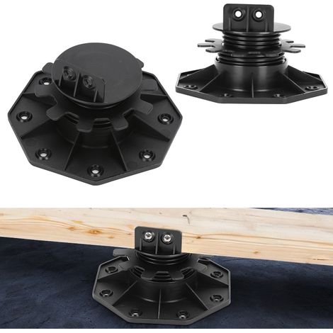 Wolketon Soporte universal ajustable en altura para tablones de terraza. WPC. BPC. baldosas. bases de terraza 30-60 mm 30 piezas