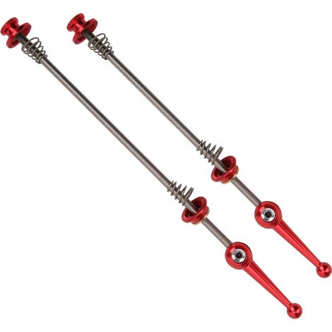 Levier de serrage rapide pour VTT, axe en titane, jeu de roues pliantes rouge en alliage de titane (1/5)