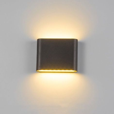 Applique murale LED noire étanche - Convient aux chambres, salons, cages d'escalier, couloirs, etc. - 1 pièce, 11,5 cm, lumière chaude (1/3)