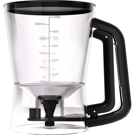 Dispensador de masa para panqueques de 4 tazas, artículos para hornear, tazas medidoras, utensilios para hornear panqueques, cupcakes y crepes, color negro. (1/5)