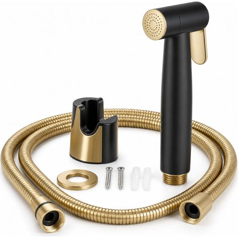 3-Piece Black Stainless Steel Quiet WC Hand Shower 21 cm (1/5)