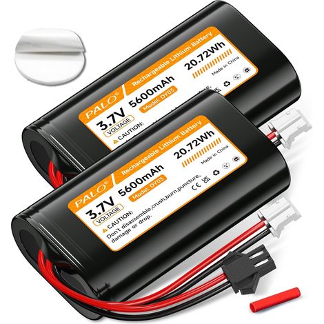 Batterie 3,7 V 5600 mAh, Batteries au Lithium PH2.0/2P et SM-2P 2 pièces pour véhicules RC, caméras solaires sans Fil, appareils Bluetooth, éclairage, amplificateurs Audio (1/5)