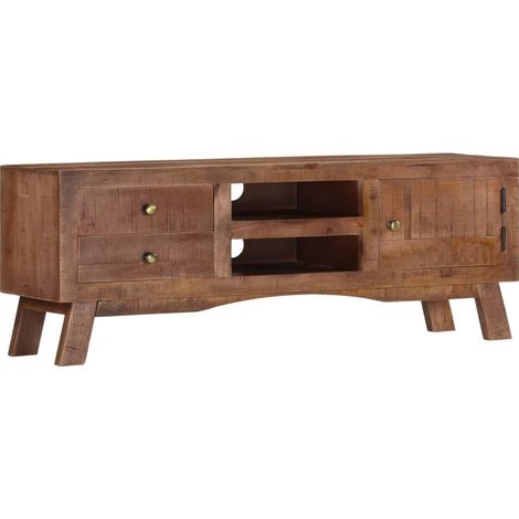 TV Cabinet 110x30x40 cm Rough Mango Wood vidaXL