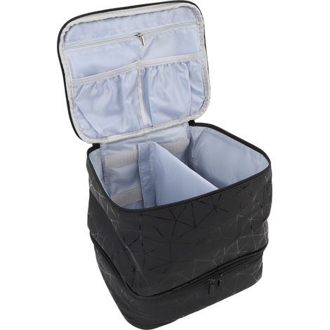 Boîte de rangement pour vernis à ongles, pouvant contenir 30 flacons. Sac de rangement pour produits de manucure et de maquillage, double compartiment surélevé. (1/5)