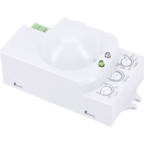 Détecteur de mouvement micro-ondes - 1200W - 360° - IP20 - Blanc - Portée 8m (1/4)