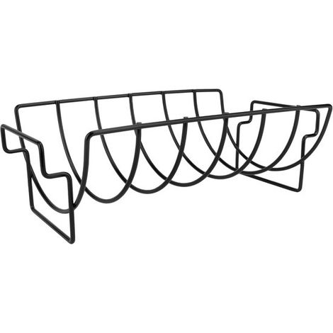 Soporte con abrazadera，Soporte para costillas de barbacoa，Soporte para carne y costillas，Soporte para costillas，Soporte para costillas，Negro (1/3)