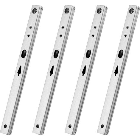 Lot de 4 glissières de tiroir, à sortie partielle, 182 x 17 mm, coulissantes télescopiques, glissières à billes, extension complète, coulisses pour système de rail de tiroir (1/5)