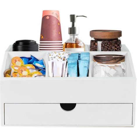 Organisateur de Comptoir à Café,Porte-Stockage en Bois pour (1/5)
