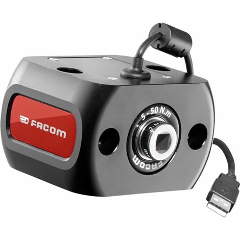 Facom – Capteur de couple 5 - 50 Nm – Précision ± 1 % conforme ISO 6789 – Fixation horizontale/verticale – Connexion USB pour transfert de données