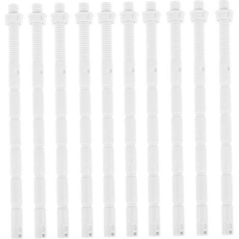 Tige de Bouton de Toilette en Plastique Blanc 10 Pièces (1/5)