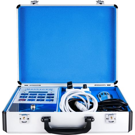 Dispositivo de terapia de ondas de choque, tratamiento no invasivo, diseño portátil, azul