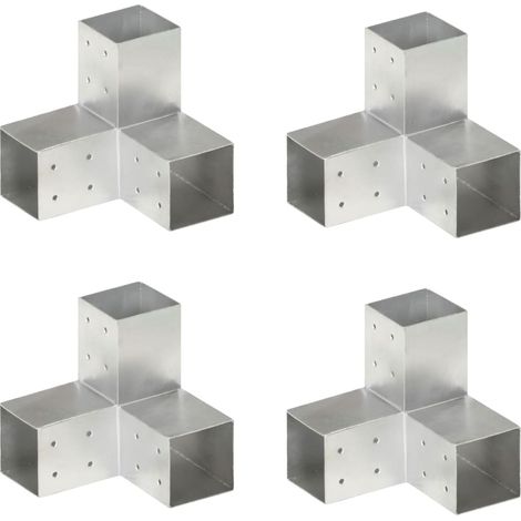 FIMEI Connecteurs de poteau 4 pcs Forme en Y Métal galvanisé 81x81 mm (1/5)