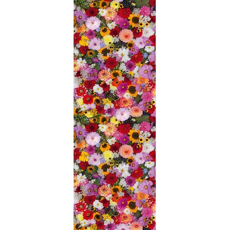 Papier peint panoramique fleuri multicolore | Tapisserie panoramique pour salle à manger | Papier peint panoramique à motif floral - 280 x 100 cm (1 pièce) (1/2)