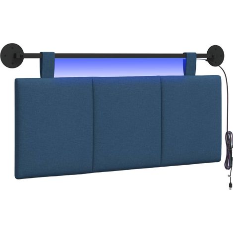 Maison Exclusive - Hängendes Kopfteil Mit LED Licht Blau Stoff (1/5)