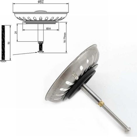 GENERIC-pour Blanco remplacement évier de cuisine crépine bouchon de vidange bassin filtre de vidange (1/4)