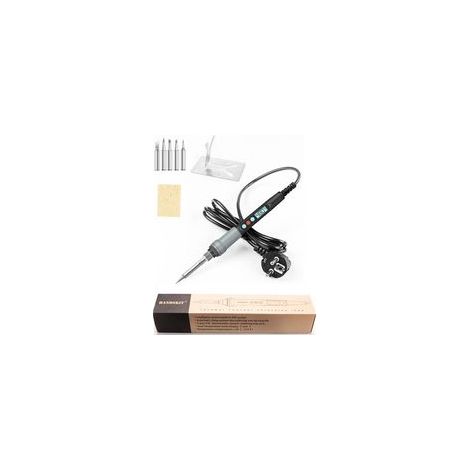 90W Kit de Soudage Électrique de Précision avec Interrupteur ON/OFF Temperature Réglable 200480℃ 5 Pointe de Soudage, Fil de Soudure, Support de fer à souder etc H422 (1/5)