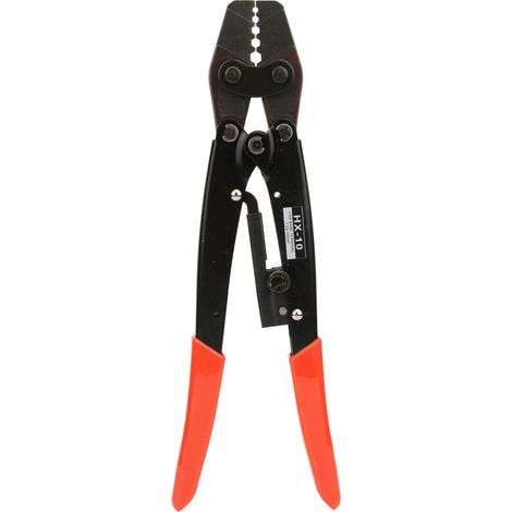 Pince à sertir ratchet HX pour terminals électriques 1.25-10mm² AWG10-6, manches rouges (1/5)