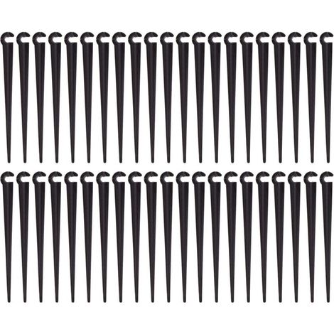 Irrigation Pipe Support Stakes Pipe Support Pegs Plastic Drip Irrigation Gardening Tools,Suitable for 47mm PVC Irrigation Pipe,100 Pack (Open Diameter 5mm)