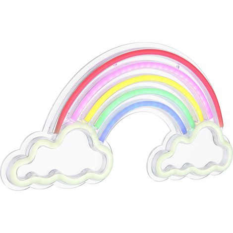 LED Wandleuchte Regenbogenlampe Dekoleuchte Kinderzimmerlampe, USB Kabel ON/OFF Schalter, Kunststoff opal klar, L 40 cm (1/5)