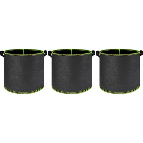 (Lot de 3, 7 gallons, 35 x 30 cm) Sacs de culture épais en tissu non tissé aéré pour légumes, fleurs et plantes, avec poignées (1/4)