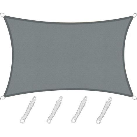 Voile d'ombrage Rectangulaire Carré 2.5x3m Color Gris,Toile Imperméable Une Protection des Rayons UV à 95%, pour en Plein air, Jardin & terrasse, Piscine (1/5)