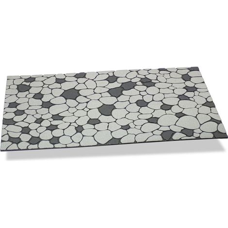 Paillasson effet pierre gris perle 75x45x0,5cm Hidalgo (1/2)