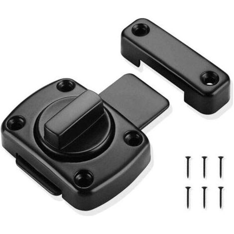 Loquet Tournant Loquet/Loquet Porte/Loquet Verrou/Loquet Porte Jardin/Acier Lnoxydable Brossé Finition/Applicable à Diverses Portes-Noir (1/5)