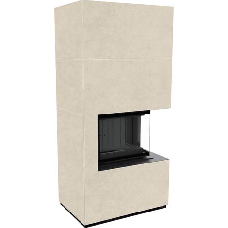 Kaminbausatz KRATKI FLOKI BOX rechts 8 kW Ø 160 Quarzsinter FOKOS SALE schwarz Verkleidung (1/4)