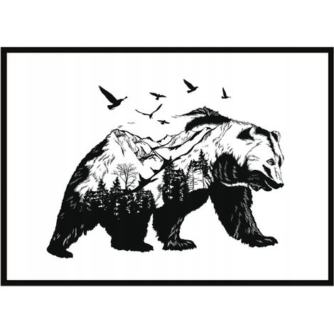 Bild Poster im Rahmen 43x33 cm Bär P1207 (1/3)