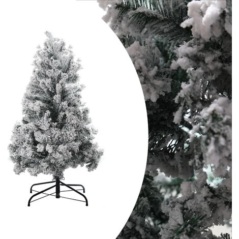 SWANEW Albero di Natale con aghi di abete con stand Floccatura esterna 180cm con polvere di neve (1/5)