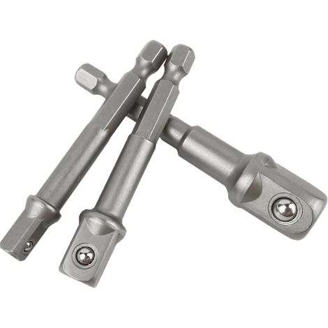 Lot de 3 adaptateurs douille hexagonale carrée rallonge pour clé à chocs (1/5)