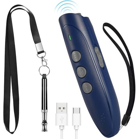 Anti Aboiement Chien Dissuasion et Sifflet Ultrason Chien,Ultrasonique Dispositif Chien à Fréquence Variable,Remplissage d'USB 2 en 1 Anti-aboiement Chien,Dispositifs de Contrôle de la