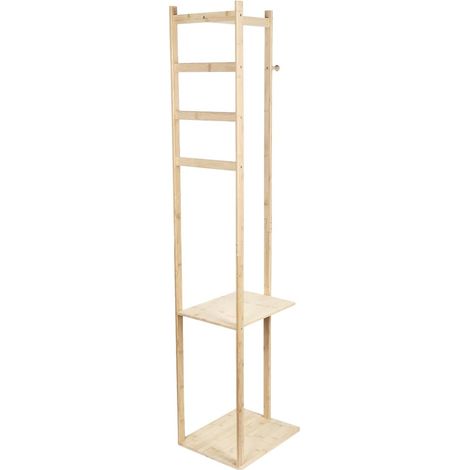 Bamboo Legs Coat Rack: Solid Clothes Rack with Stable Base, Cloakroom, Entrance Coat Holder, Maximum Load 15 kg, Ideal for Home, Bedroom, Living Room – 155 x 38 x 30.5 cm – Original Colour (1/5)