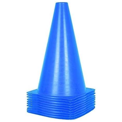 Cônes de signalisation de 23 cm, cônes de sport en plastique, cônes d'entraînement de football pour activités de plein air et événements festifs (lot de 10 ou 20) - 7 couleurs (1/5)