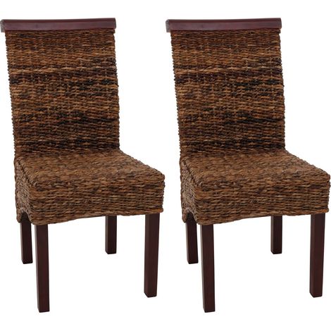 [NON UTILIZZATO] Set 2x sedie intreccio di banano eleganti soggiorno sala pranzo M45 gambe chiare senza cuscini