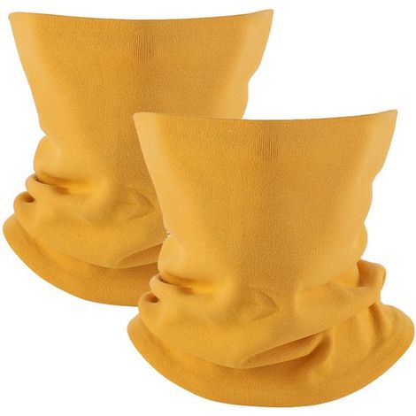 Écharpe d'hiver unisexe deux pièces, cache-cou en coton doux, cagoule coupe-vent, écharpe tubulaire, confortable et respirante, idéale pour le ski, la course à pied et le vélo, jaune (1/5)