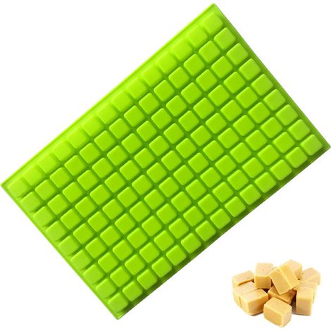 Moule En Silicone - 126 Cavités Carrées Mini - Pour Chocolat Bonbons Gelée Caramels - Usage Congélateur Et Four - 1 Pièce (1/5)