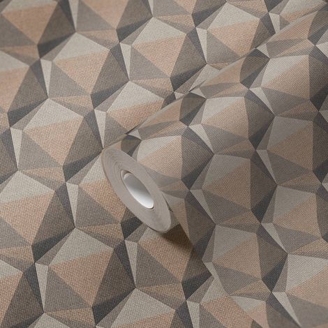A.S. Creation Nara 387481 Vliestapete Geometrisch 10.05 x 0.53 m Beige Wohnzimmer Schlafzimmer Flur Küche Esszimmer Badezimmer Bad Arbeitszimmer Büro Diele (1/5)