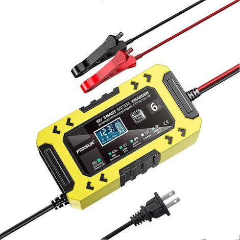 Chargeur de batterie 12V 6A pour voiture, moto, charge rapide, désulfatation, chargeur intelligent à impulsions (prise US). (1/5)