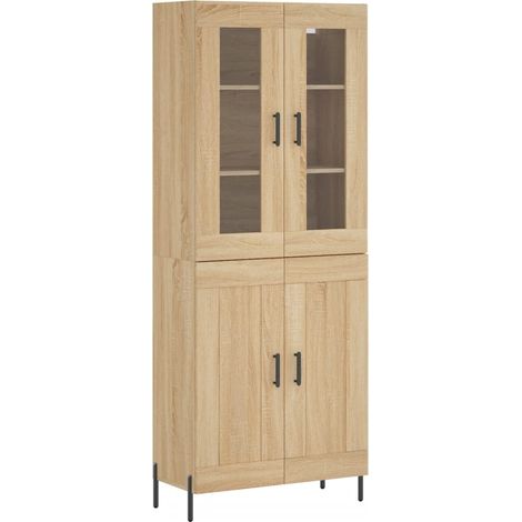 Buffet,Bahut,Meuble de Rangement haut Chêne sonoma 69,5x34x180 cm Bois d'ingénierie CFW64798 (1/5)