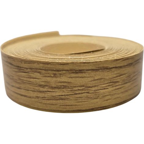 1x Bande de Chant Thermocollant 21mm x 5m Epaisseur 0,50mm Mélaminé Facile à Appliquer Bricolage Étagère Meuble Panneau Bois Durable, Chêne (1/3)
