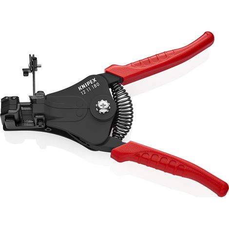 KNIPEX 12 11 180 Alicate pelacables con cuchillas de forma precisa con fundas de plástico negro, lacado 180 mm (1/3)