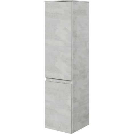 Bad Midischrank, grifflos, in Oxid Hellgrau VILLATORO-66, B/H/T ca. 30/121/33 cm (1/3)