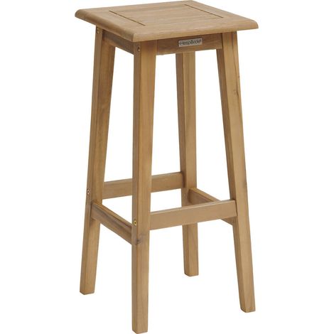 Hesperide – Lot de 2 tabourets hauts de jardin en bois d'acacia – Assise haute avec repose-pieds – Confort optimal pour espaces conviviaux (1/4)