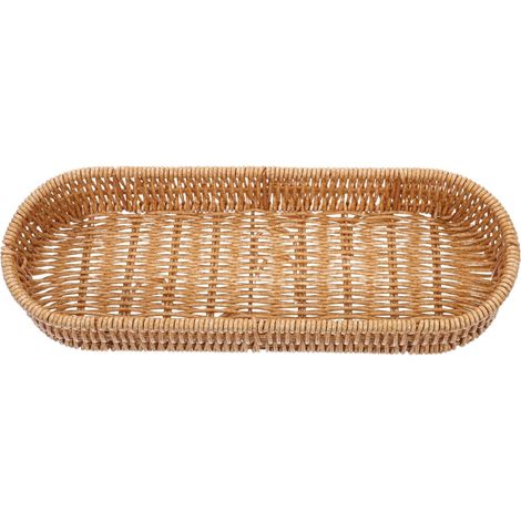 Panier couverts tissé main, organisateur imitation rotin, contenant rectangulaire (1/4)