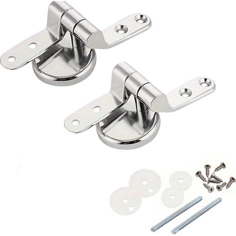 Kit de repuestos para bisagras de asiento de inodoro – Apto para asientos de inodoro de madera, plástico y resina (2 juegos) (1/5)