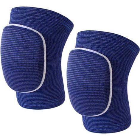 Longziming - Genouillères de sport – Mousse de polyester respirante et amortissante, design ergonomique, bleues, taille S (1/5)